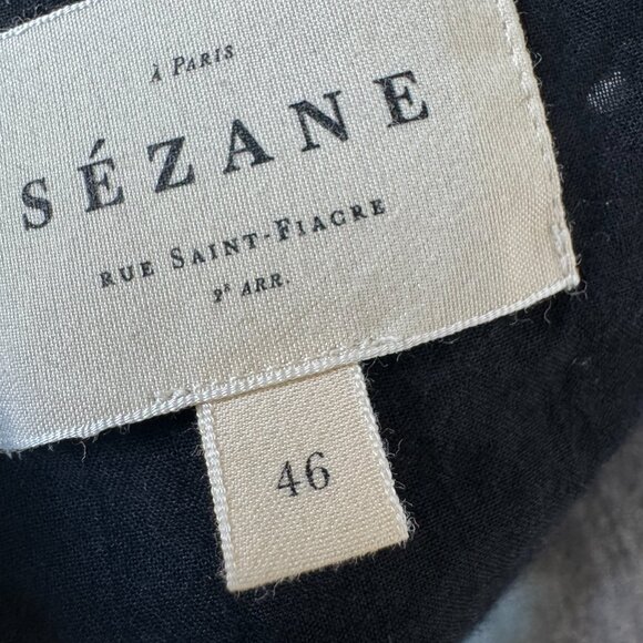 Sezane Dorotha Dress Ecru Embroidery/ Black - Size 14 - Picture 6 of 6